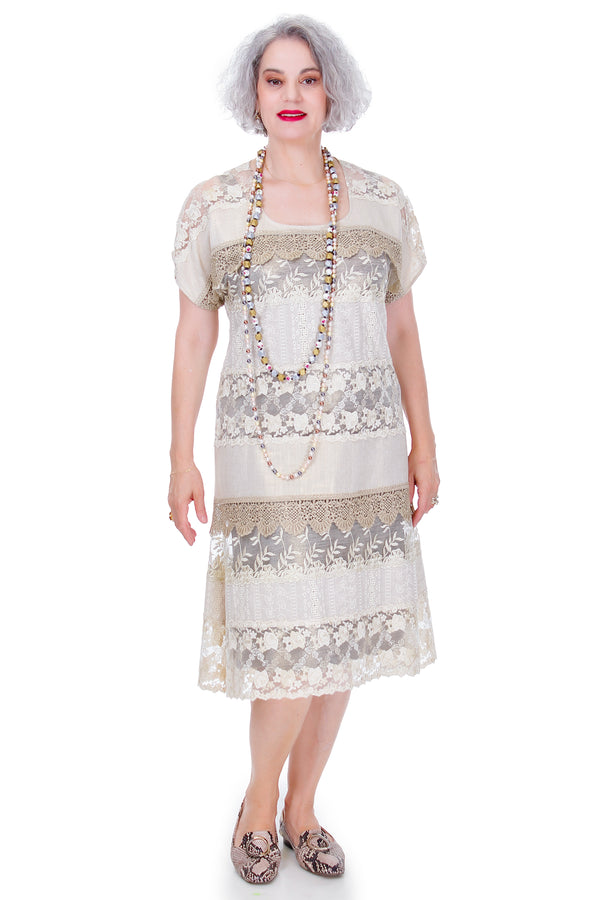 Rochie dantela si bumbac  Liza Panait Liza Panait Online Boutique